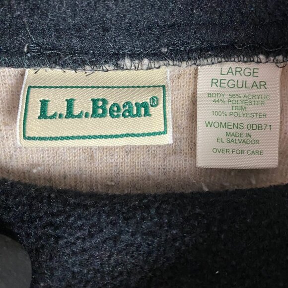 LL Bean Pullover Sweater Women's Large Oatmeal Fleece Sherpa Mock Neck - Picture 4 of 8